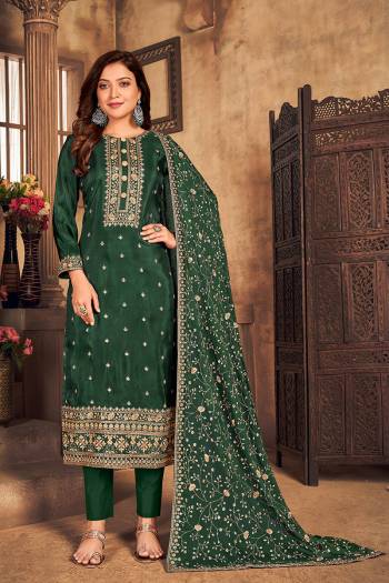 Grab This Pretty Semi Stiched Suit For Your Casuals Or Semi-Casuals In Pretty Colored Top Paired With Bottom And Dupatta. Its Top is Fabricated On Viscose Paired With Santoon Bottom And Chiffon Fabricated Dupatta.