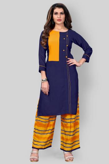 New Shade Is Here To Add Into Your Wardrobe With This Readymade Kurti And Plazzo?In Pretty Colored Fabricated On Rayon. Its Fabric Is Soft Towards Skin And Ensures Superb Comfort All Day Lon