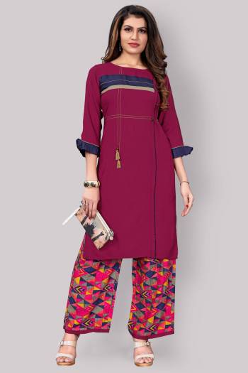 New Shade Is Here To Add Into Your Wardrobe With This Readymade Kurti And Plazzo?In Pretty Colored Fabricated On Rayon. Its Fabric Is Soft Towards Skin And Ensures Superb Comfort All Day Lon