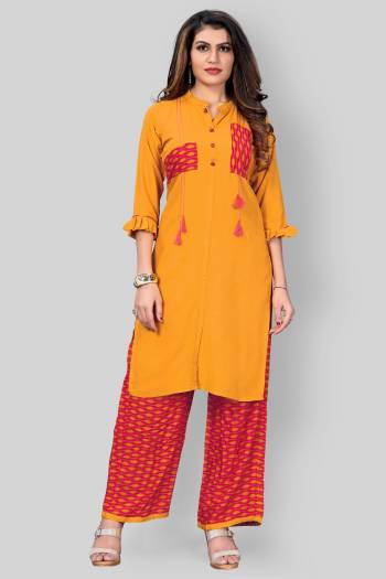 New Shade Is Here To Add Into Your Wardrobe With This Readymade Kurti And Plazzo?In Pretty Colored Fabricated On Rayon. Its Fabric Is Soft Towards Skin And Ensures Superb Comfort All Day Lon