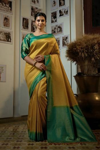 You Will Definitely Earn Lots Of Compliments Wearing This Pretty Elegant Looking Saree In Pretty Color Paired With Contrast Colored Blouse.This Saree and Blouse Are Fabricated On Art SIlk. It Is Beautified With Heavy Wevon Designer Work .