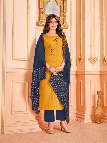 You Will Definitely Earn Lots Of Compliments Wearing This Lovely Readymade Designer Suit In Pretty Color. Its Top Is Fabricated On Handloom Cotton paired With Cotton Bottom And Cotton Fabricated Dupatta