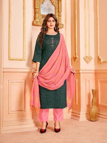 You Will Definitely Earn Lots Of Compliments Wearing This Lovely Readymade Designer Suit In Pretty Color. Its Top Is Fabricated On Handloom Cotton paired With Cotton Bottom And Cotton Fabricated Dupatta