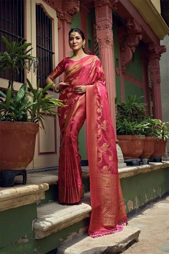 Enhance Your Personality In This Lovely Colored Pretty Saree. This Saree And Blouse Are Fabricated On Art Silk Beautified With Heavy Weaving Jacquard Designer Buy This Saree Now