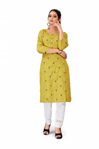 Comfort Is The First Priority When You Go To Your Work Place. So Keeping Your Comfort In Mind This Kurti Is Designed As A Uniform For Your Work Place. This Kurti Is Fabricated On Ruby Cotton blend Beautified With Embroidery Which Is Also Light In Weight And Easy To Carry All Day Long?