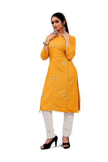 Comfort Is The First Priority When You Go To Your Work Place. So Keeping Your Comfort In Mind This Kurti Is Designed As A Uniform For Your Work Place. This Kurti Is Fabricated On Ruby Cotton blend Beautified With Embroidery Which Is Also Light In Weight And Easy To Carry All Day Long?