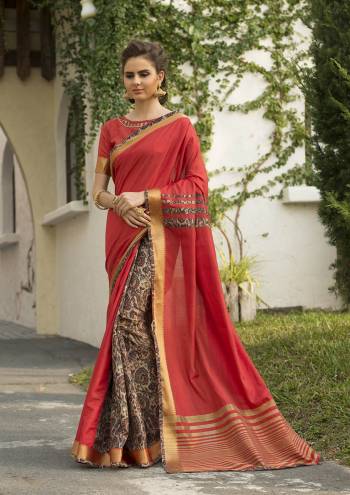 Here Is A Beautiful Digital Print Art Silk Fabricated Saree And Blouse.This Saree And Blouse Are Beautified With Digital Printed,Cut Patch, Border,Piping.Buy This Pretty Saree Now