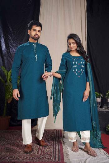 Only Women's Wear Kurti,Pant And Dupatta Price Rs.899/-+ 5% GST Chargeble And Only Men's Wear Kurta And Payjama Rs.799/- + 5% GST Chargeble