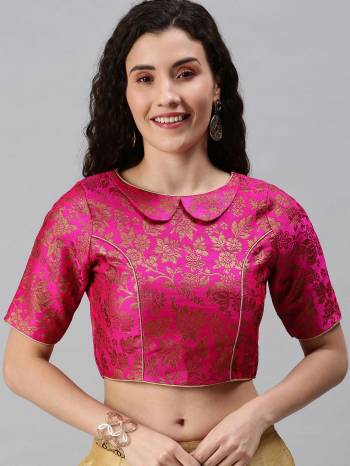 classic is Never old and enough to have in your closet . Pair this Readymade blouse with a beautiful Saree Grab This Readymade Blouse Fabricated On Jacquard Beautified?With Wevon Designer.