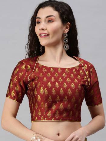 classic is Never old and enough to have in your closet . Pair this Readymade blouse with a beautiful Saree Grab This Readymade Blouse Fabricated On Jacquard Beautified?With Wevon Designer.