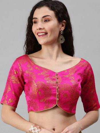 classic is Never old and enough to have in your closet . Pair this Readymade blouse with a beautiful Saree Grab This Readymade Blouse Fabricated On Jacquard Beautified?With Wevon Designer.