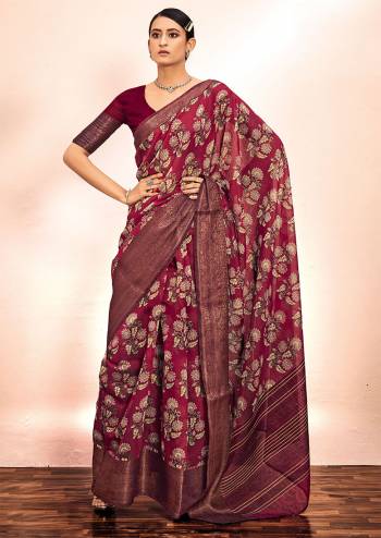 Buy These Beautifull Saree Pretty Color Paired With Contrast Blouse.This Saree And Blouse Are Silk Blendk Based Fabric With Wevon Border,Designer Printed.