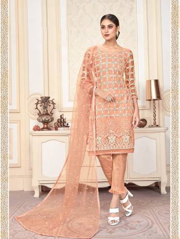 Add This Very Beautiful Designer Straight Suit In All Over Lovely Color. Its?Pretty Top Is Fabricated On Butterfly Net Paired With Santoon Bottom And  Net Fabricated Dupatta Beautified With Heavy Designer Embroidery Work. Buy This Suit Now