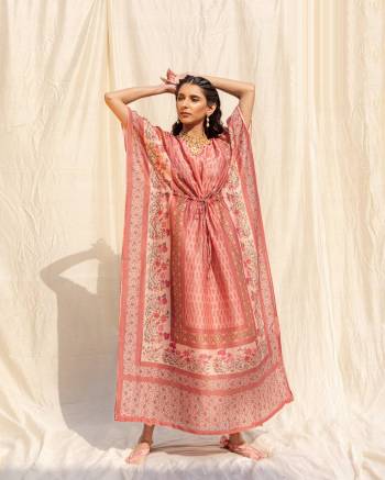 Grab This Beautiful Readymade Kaftan In Pretty Colored.This Pretty Kaftan Is Fabricated On Soft Silk And Beautified With Floral Digital Print.It Is Available In Free Sizes. Buy Now