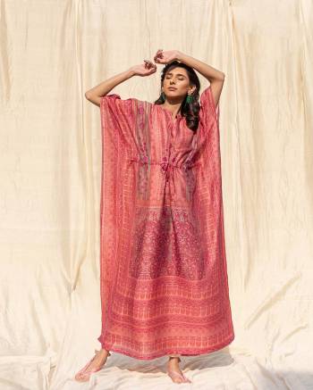 Grab This Beautiful Readymade Kaftan In Pretty Colored.This Pretty Kaftan Is Fabricated On Soft Silk And Beautified With Floral Digital Print.It Is Available In Free Sizes. Buy Now