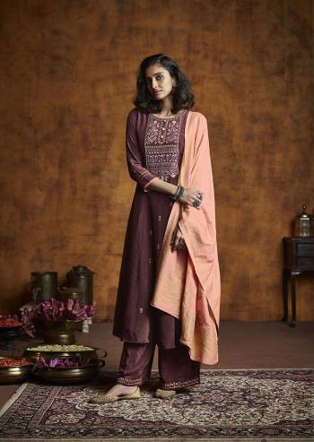 Adorn The Pretty Angelic Look Wearing This Designer Suit In Lovely Color. Its Pretty Top Is Fabricated on Fiyona Silk Beautified With Heavy Embroidery Work,Wevon Designer Giving A Heavy Look Paired With Fiyona Silk Bottom And Muslin Jacquard Fabricated Dupatta. Buy Now