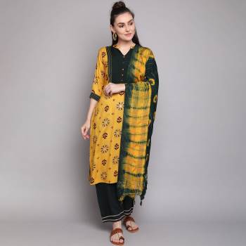 Here Is A Very Beautiful Readymade Plazzo Suit In Pretty Color It is Fabricated On Rayon Pair With Rayon Bottom And Dupatta Beautified With Designer Foil Printed.Buy Now