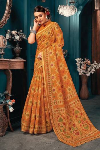 You Will Definitely Earn Lots Of Compliments Wearing This Pretty Elegant Looking Saree In Pretty Color Paired With Matching Colored Blouse.This Saree and Blouse Are Fabricated On Cotton. It Is Beautified With Printed Designer Weaving Work