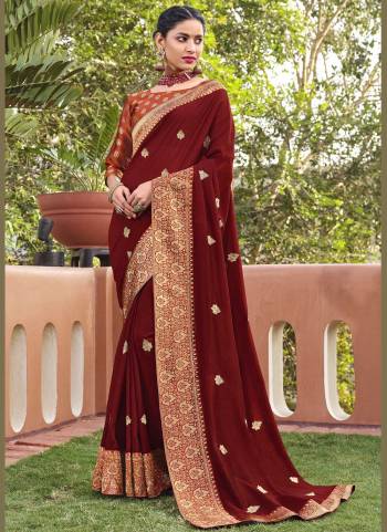 Grab These Pretty Colored Saree Come With Pretty Blouse Its Fabricated On Silk Blend Saree And Blouse?Beautified With Wevon,Embroidery Work