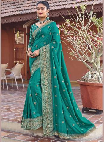 Grab These Pretty Colored Saree Come With Pretty Blouse Its Fabricated On Silk Blend Saree And Blouse?Beautified With Wevon,Embroidery Work