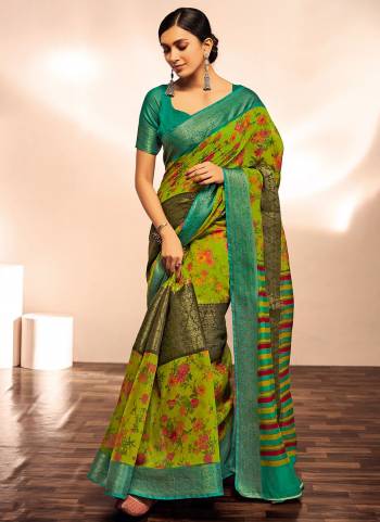 Buy These Beautifull Saree Pretty Color Paired With Contrast Blouse.This Saree is Fabricated on Jacquard Silk Pair With Jacquard Silk Blouse And Beautified With Wevon Border And Printed Designer