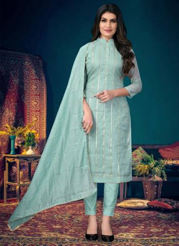 Simple and Elegant Looking Suit Is Here In Pretty Color Fabricated On Modal Chanderi. It Is Beautified With Attractive Designer Embroidery Work Buy Now