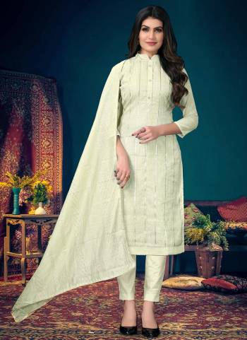 Simple and Elegant Looking Suit Is Here In Pretty Color Fabricated On Modal Chanderi. It Is Beautified With Attractive Designer Embroidery Work Buy Now