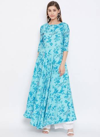 New Shade Is Here To Add Into Your Wardrobe With This Designer Readymade Gown In Pretty Color Fabricated On Muslin With Digital Print. Also It Is Available In All Regular Sizes. Buy Now