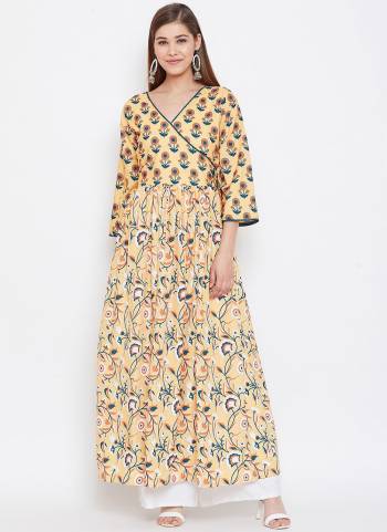 New Shade Is Here To Add Into Your Wardrobe With This Designer Readymade Gown In Pretty Color Fabricated On Muslin With Digital Print. Also It Is Available In All Regular Sizes. Buy Now