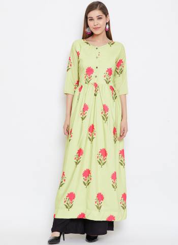 New Shade Is Here To Add Into Your Wardrobe With This Designer Readymade Gown In Pretty Color Fabricated On Muslin With Digital Print. Also It Is Available In All Regular Sizes. Buy Now