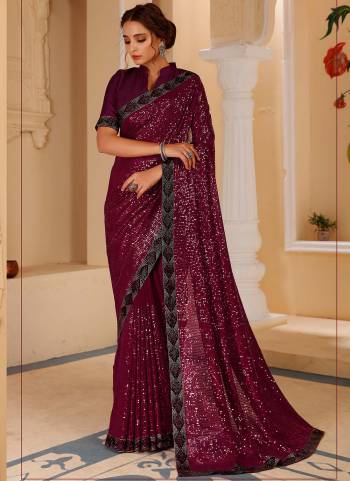 For A Beautiful Look, Grab This Saree In Beautifull Colored Paired With Pretty Colored Blouse. This Saree Is Fabricated On Blooming Georgette Pair With Banglori Silk Blouse Beautified With Heavy Sequance Swarovski Work.