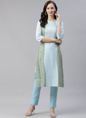 You Will Definitely Earn Lots Of Compliments Wearing This Pretty Set.This Kurti is Fabricated On Rayon Pair With Rayon Pant. Beautified With Designer Digital Printed