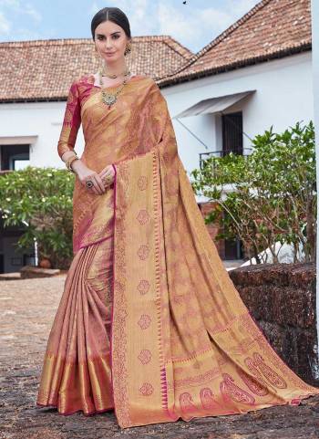 Grab These Pretty Color Saree Pair With Contrast Blouse.Its Saree is Fabricated On Jacquard Silk Pair With Jacquard Silk Blouse.Beautified With Heavy Wevon Designer.