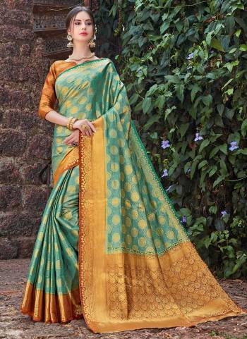 Grab These Pretty Color Saree Pair With Contrast Blouse.Its Saree is Fabricated On Jacquard Silk Pair With Jacquard Silk Blouse.Beautified With Heavy Wevon Designer.