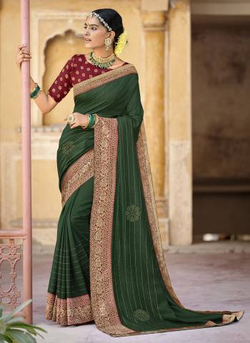 Simple And Elegant Looking Fancy Saree Is Here In Pretty Color Paired?With Contrasting Colored Blouse. Its Saree Is Fabricated On Poly SIlk Paired With Brocade Blouse. Buy This Rich And Elegant Looking Saree Now