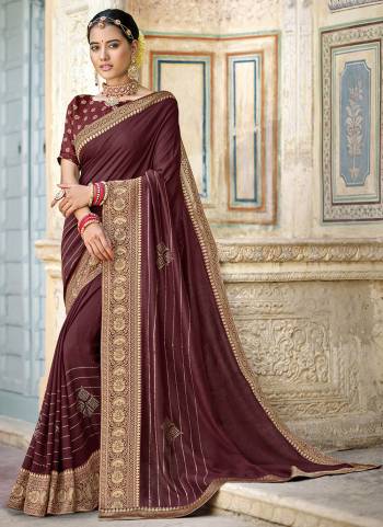 Simple And Elegant Looking Fancy Saree Is Here In Pretty Color Paired?With Contrasting Colored Blouse. Its Saree Is Fabricated On Poly SIlk Paired With Brocade Blouse. Buy This Rich And Elegant Looking Saree Now