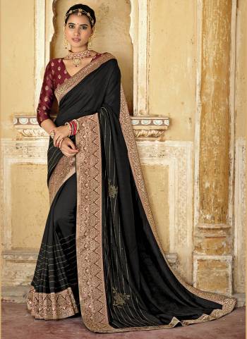 Simple And Elegant Looking Fancy Saree Is Here In Pretty Color Paired?With Contrasting Colored Blouse. Its Saree Is Fabricated On Poly SIlk Paired With Brocade Blouse. Buy This Rich And Elegant Looking Saree Now