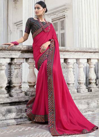 Simple And Elegant Looking Fancy Saree Is Here In Pretty Color Paired?With Contrasting Colored Blouse. Its Saree Is Fabricated On Poly SIlk Paired With Brocade Blouse. Buy This Rich And Elegant Looking Saree Now