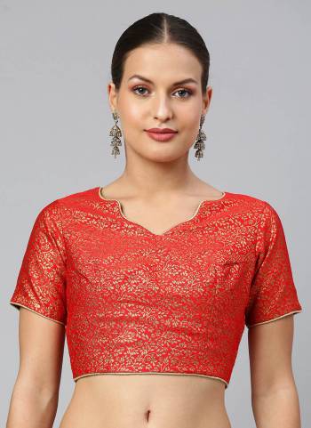 Grab These Readymade Designer Blouse in Pretty Colored Fabricated On Jacquard Silk Beautified With Wevon Designer.