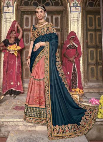 Simple And Elegant Looking Saree is Here in Pretty Colored.Its Saree And Blouse Fabricated On Art Silk Come With Heavy Designer Embroidery,Diamond Work.