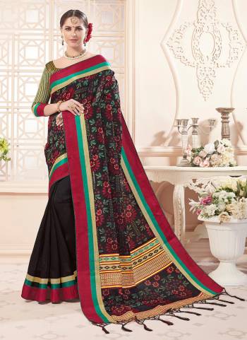 Grab These Pretty Colored Saree Pair With Atching Blouse.its Saree And Blouse Are Fabricated On Art Silk Based And Beautified With Wevon Designer