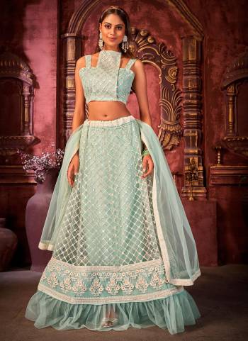 For a Beautiful Look, Grab These Pretty Lehenga Choli Come With Matching Color?Dupatta And Blouse . Its Fabricated On Net Base Pair With Net Blouse And Net Dupatta.Beautified With Designer Multy Embroidery Work.