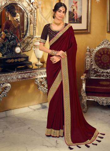 For A Pretty Look, Grab These Pretty Colored Saree Pair With Contrast Colored Blouse.Its Saree is Fabricated On Vichitra Silk Pair With Phantom Silk Blouse. Beautified With Heavy Jari Embroidery Work