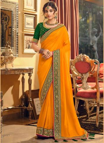 For A Pretty Look, Grab These Pretty Colored Saree Pair With Contrast Colored Blouse.Its Saree is Fabricated On Vichitra Silk Pair With Phantom Silk Blouse. Beautified With Heavy Jari Embroidery Work