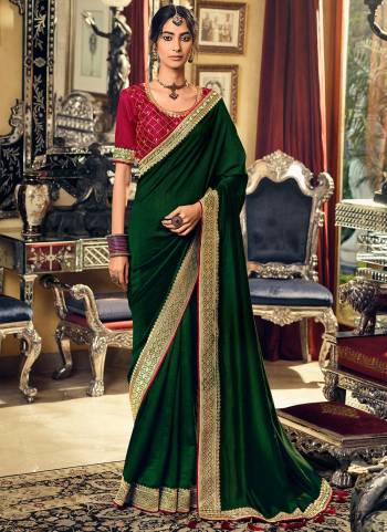 For A Pretty Look, Grab These Pretty Colored Saree Pair With Contrast Colored Blouse.Its Saree is Fabricated On Vichitra Silk Pair With Phantom Silk Blouse. Beautified With Heavy Jari Embroidery Work