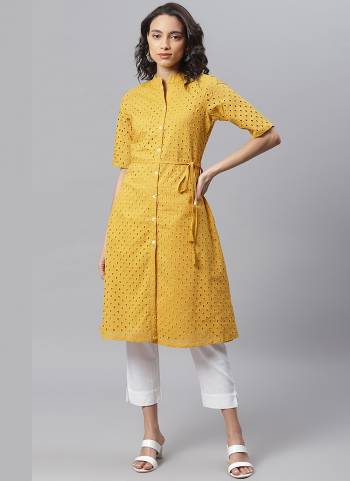 You Will Definitely Earn Lots Of Compliments Wearing This Readymade Kurti In Pretty Colored. This Readymade Kurti Is Fabricated On Cotton Beautified With Embroidery Cut Work.