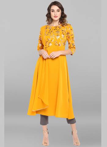 Grab These Pretty Kurti In Fine Colored.its Fabricated On Poly Crepe With Designer Foil Printed And Available in All Regular Size Buy Now These Amazing Collection.