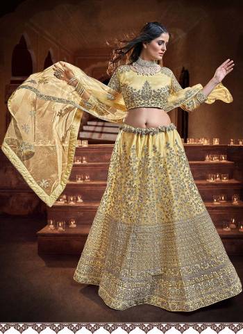 For A Designer Look , Grab These Designer Lehenga in All Over Beautiful Colored.its Lehenga And Blouse Are Fabricated On Georgette Based Pair With Net Dupatta Beautified With Heavy Designer Work