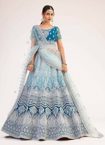 For A Designer Look , Grab These Heavy Designer Lehenga in Beautiful Colored.its Lehenga And Blouse Are Fabricated On Net Based Pair WIth Net Dupatta Beautified With Heavy Designer Work