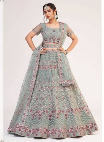 For A Designer Look , Grab These Heavy Designer Lehenga in Beautiful Colored.its Lehenga And Blouse Are Fabricated On Net Based Pair WIth Net Dupatta Beautified With Heavy Designer Work